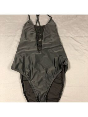 Black One-Piece Swimsuit with Lace Detail NWOT